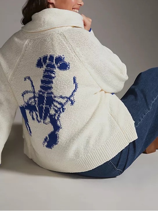 Maeve Sweaters - Maeve Lobster Cardigan Sweater by Anthropologie 3X